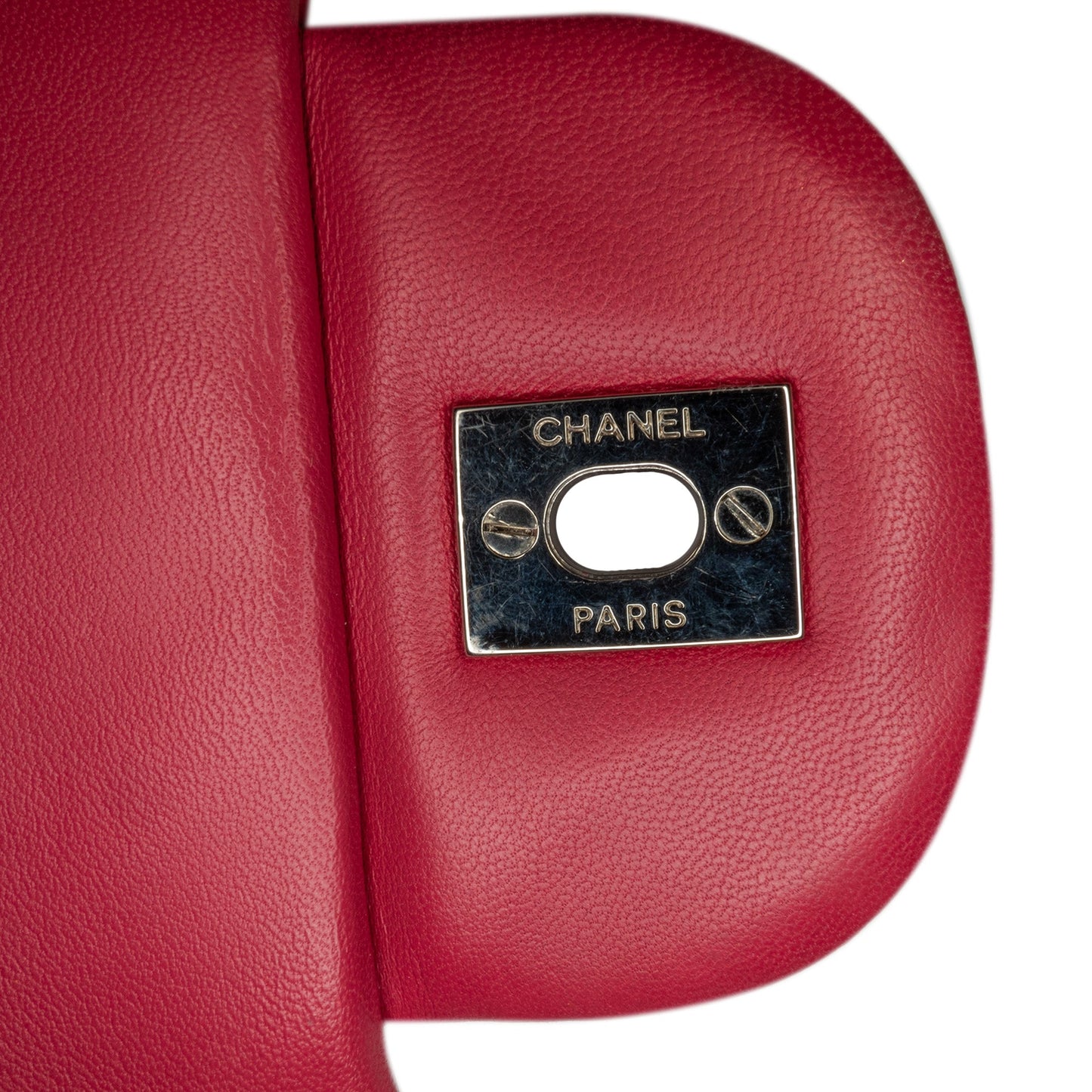 Red Chanel Maxi Classic Chevron Lambskin Single Flap Shoulder Bag