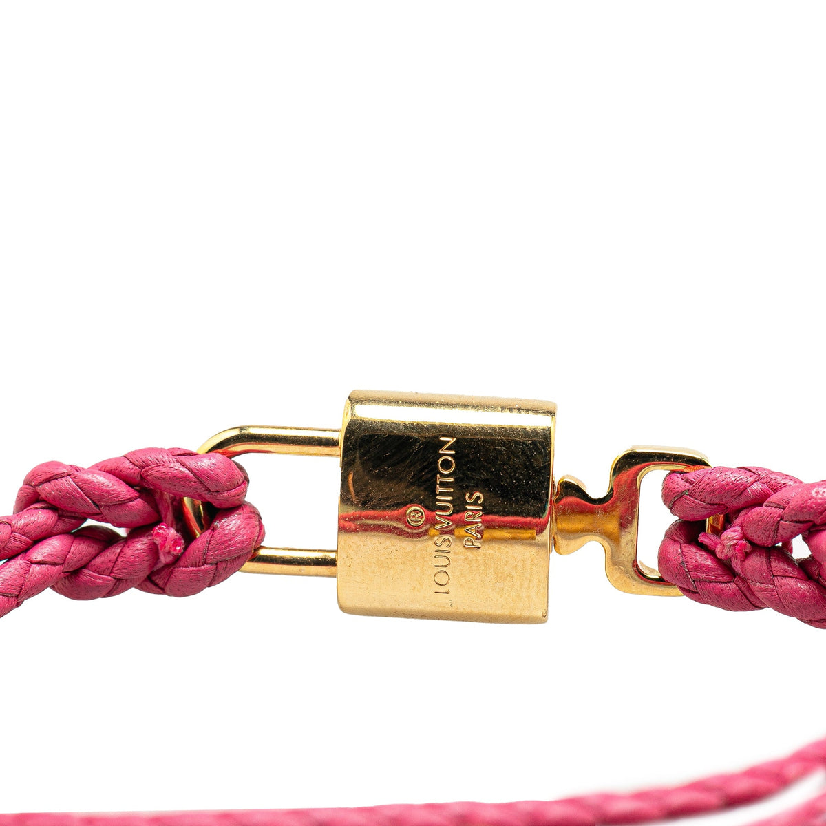 Pink Louis Vuitton Gold Plated LV Padlock Bracelet