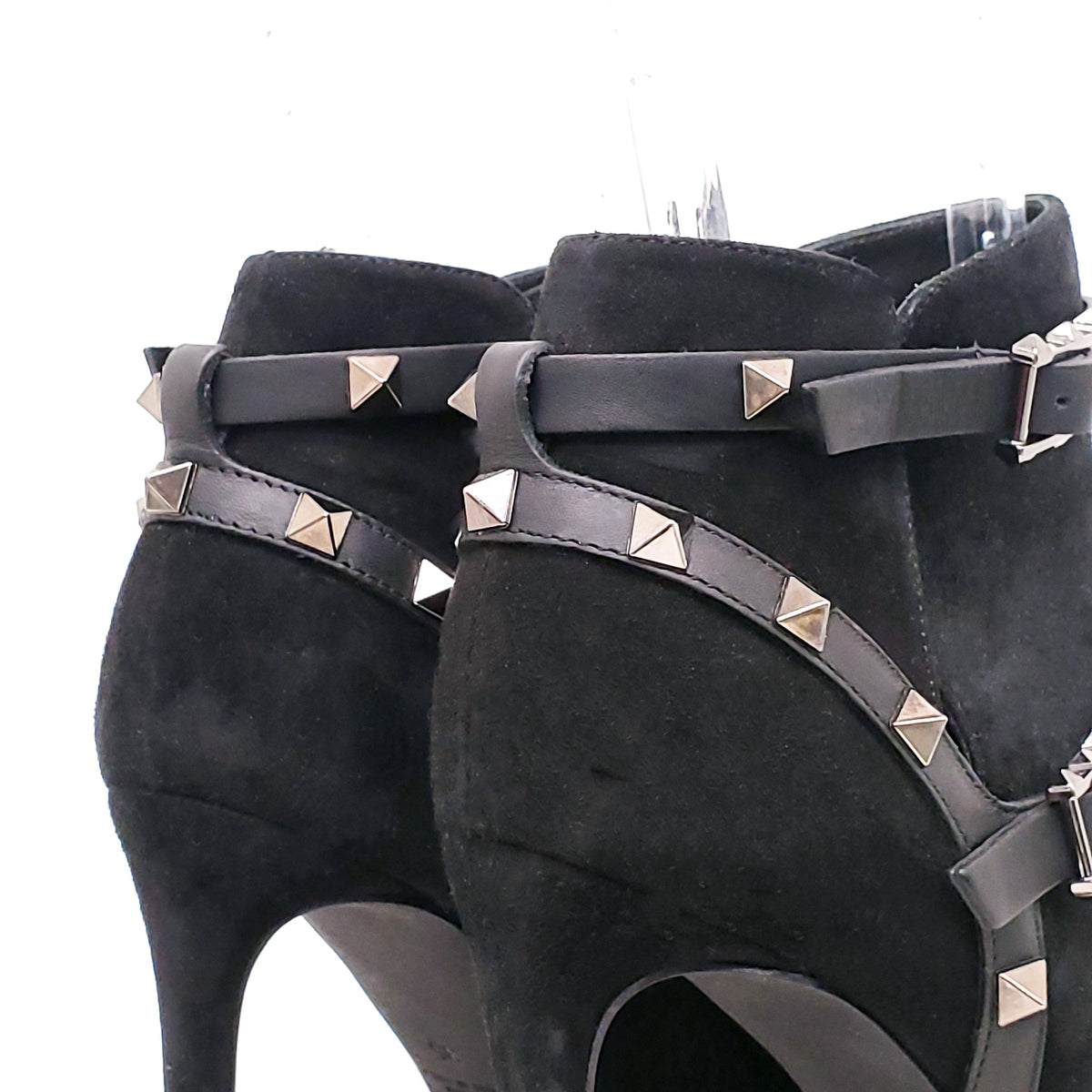 VALENTINO BLACK SUEDE ROCKSTUD BOOTIES - SIZE 35