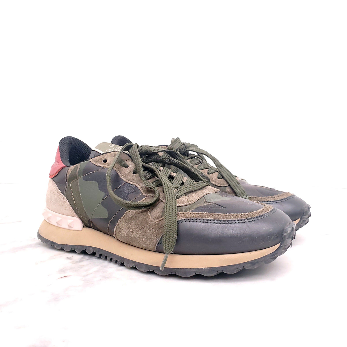 VALENTINO CAMO ROCKSTUD SNEAKERS - SIZE 37