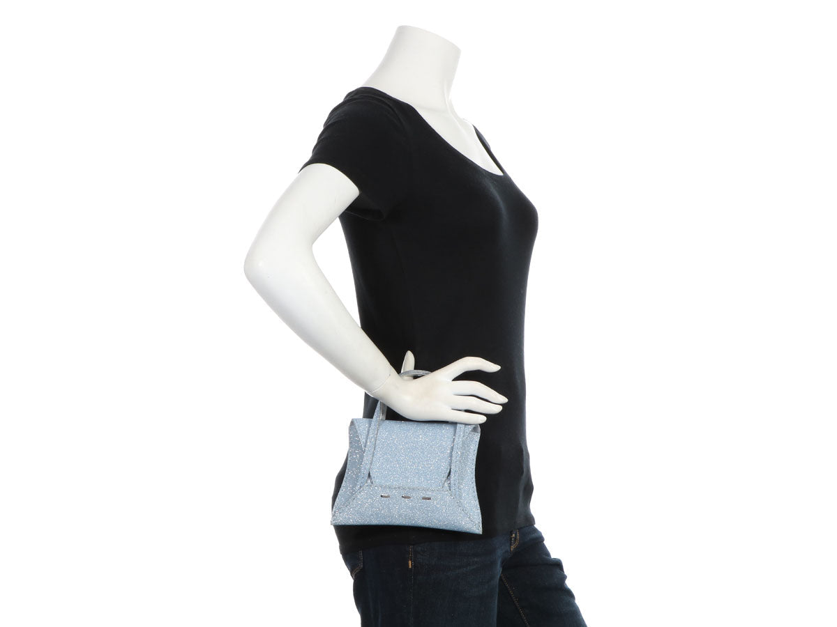 VBH Blue Glitter Manilla Handle Bag