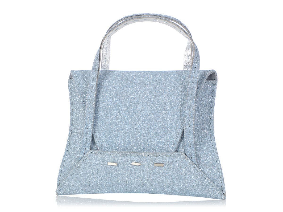 VBH Blue Glitter Manilla Handle Bag