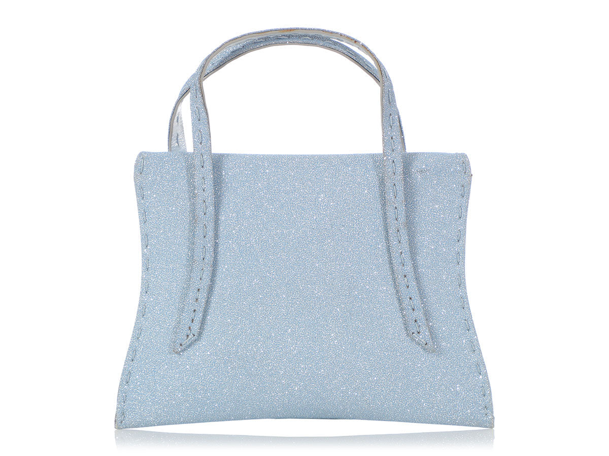 VBH Blue Glitter Manilla Handle Bag