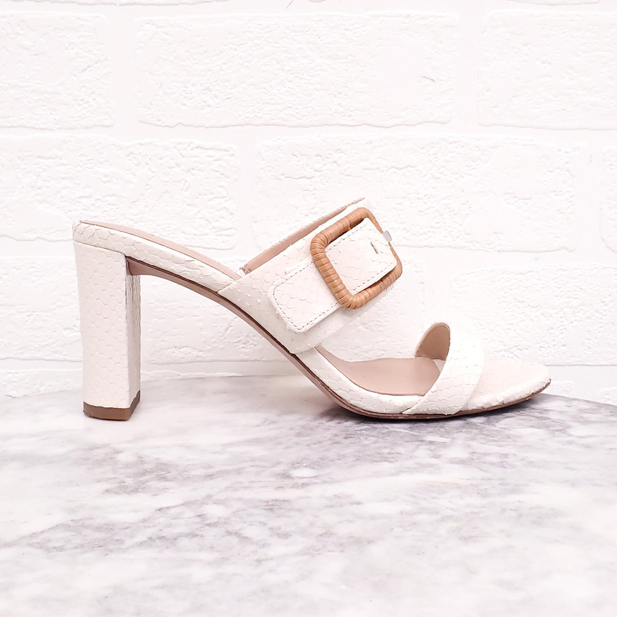 VERONICA BEARD CREAM 'GALOMA' HEELED SANDALS - SIZE 8