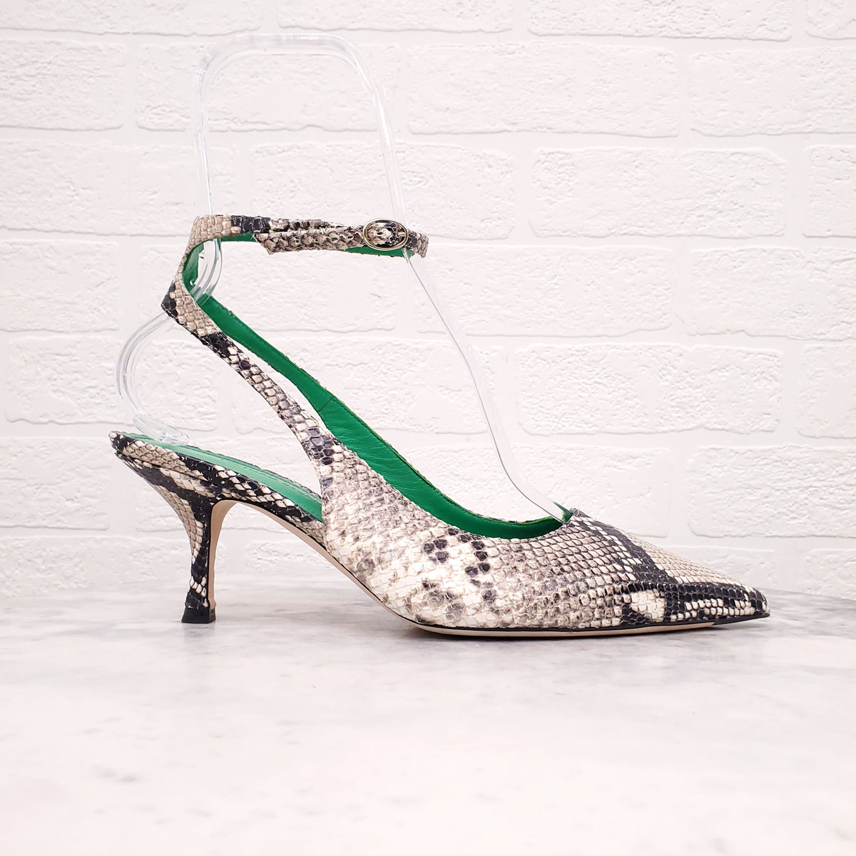 VICTORIA BECKHAM SNAKESKIN KITTEN HEELS - SIZE 39