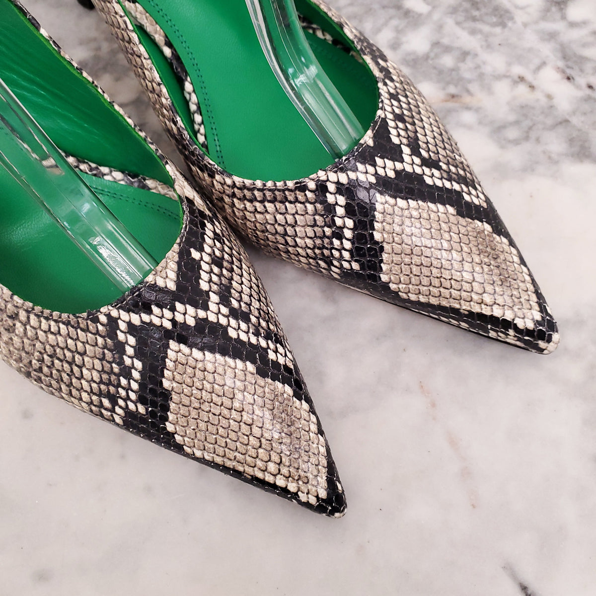 VICTORIA BECKHAM SNAKESKIN KITTEN HEELS - SIZE 39