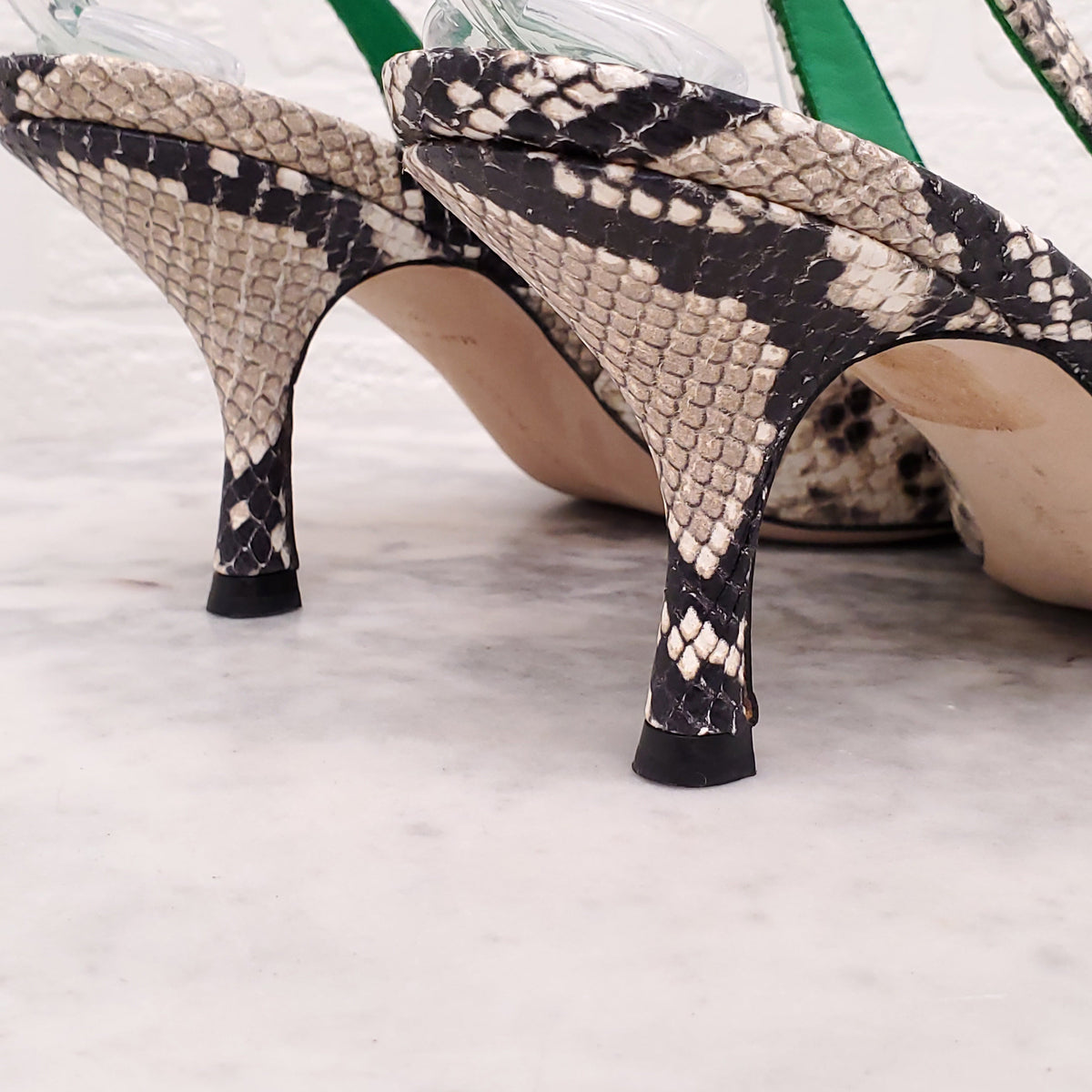 VICTORIA BECKHAM SNAKESKIN KITTEN HEELS - SIZE 39