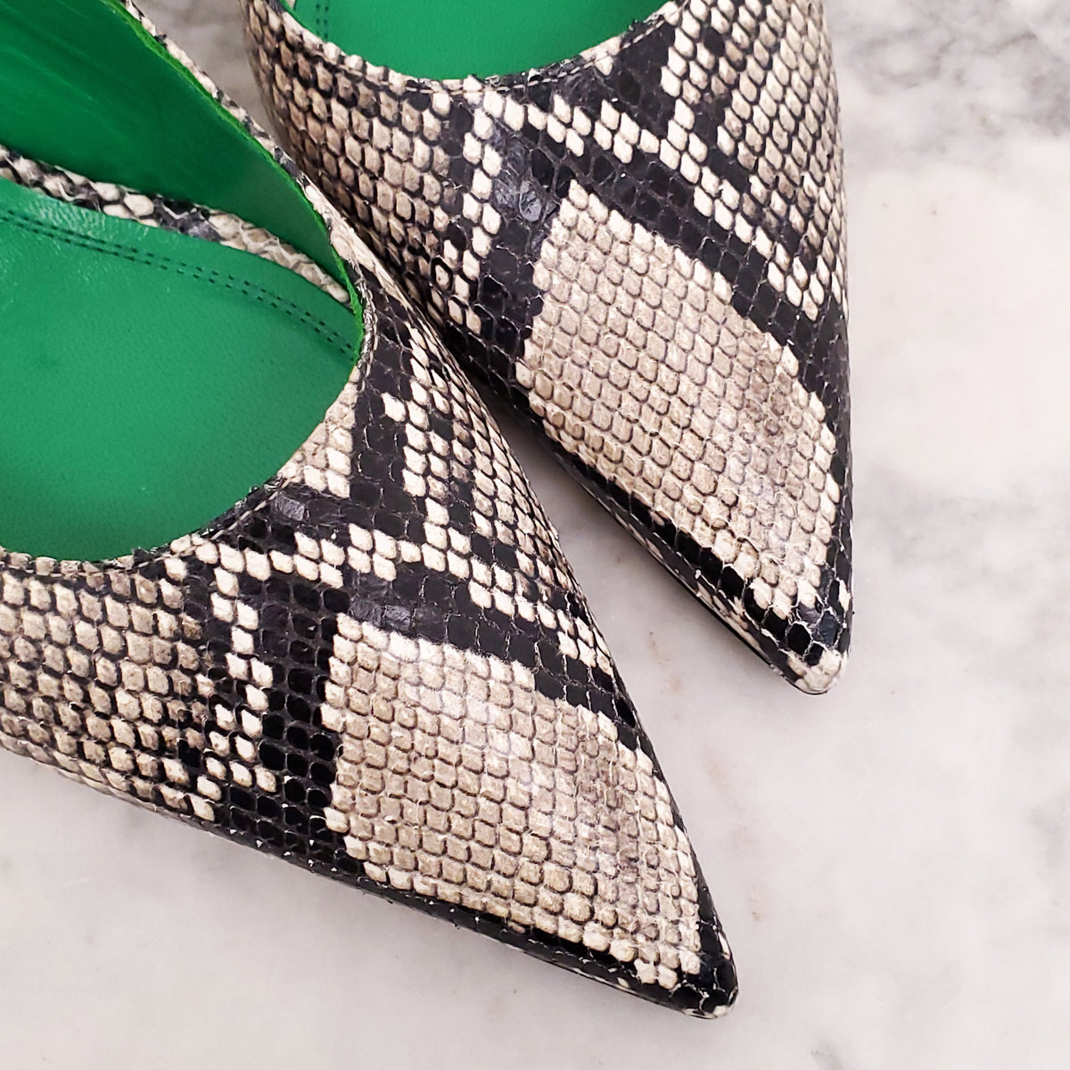 VICTORIA BECKHAM SNAKESKIN KITTEN HEELS - SIZE 39