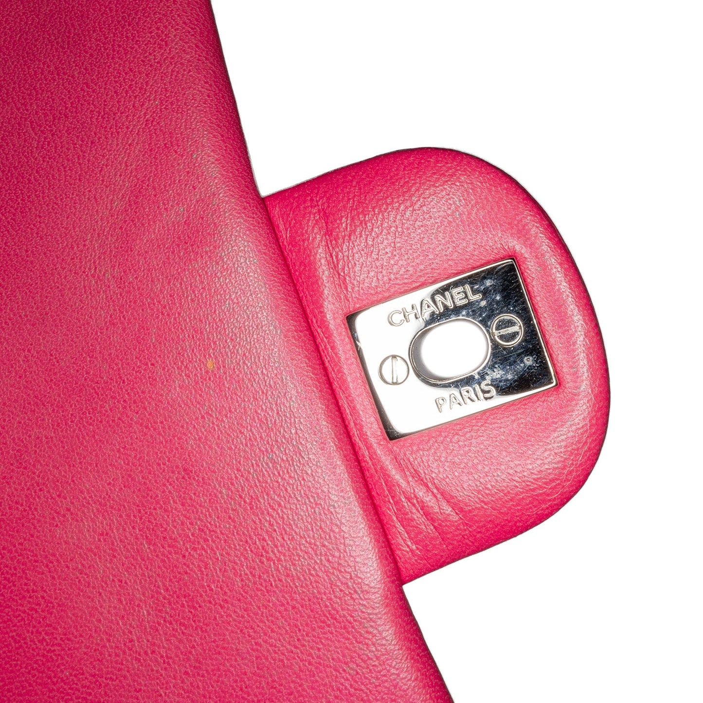 Pink Chanel Mini Square Classic Lambskin Single Flap Crossbody Bag