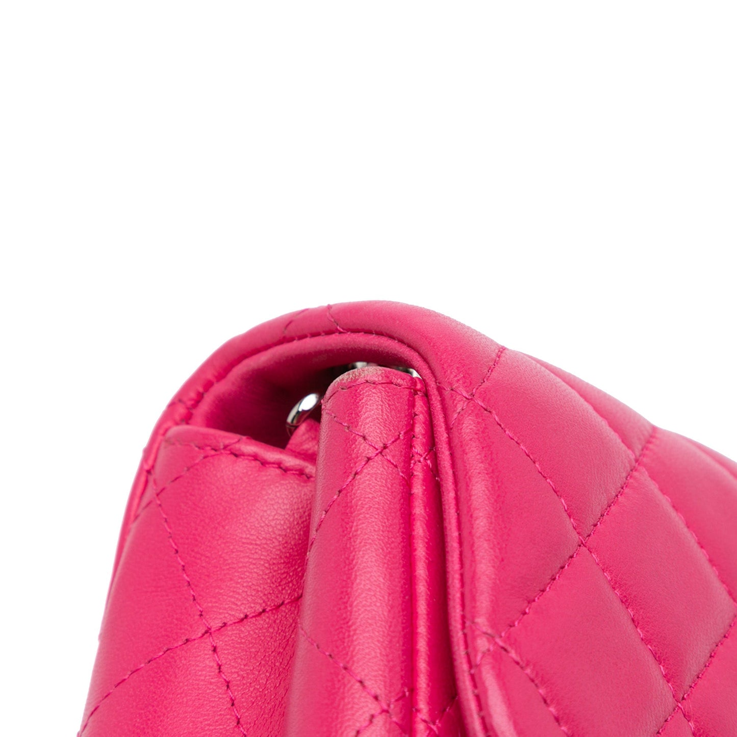 Pink Chanel Mini Square Classic Lambskin Single Flap Crossbody Bag