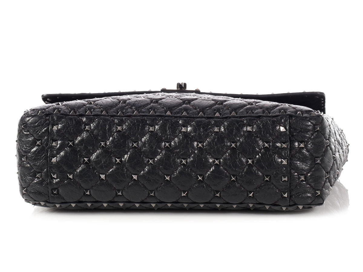 Valentino Large Black Rockstud Spike Chain Bag