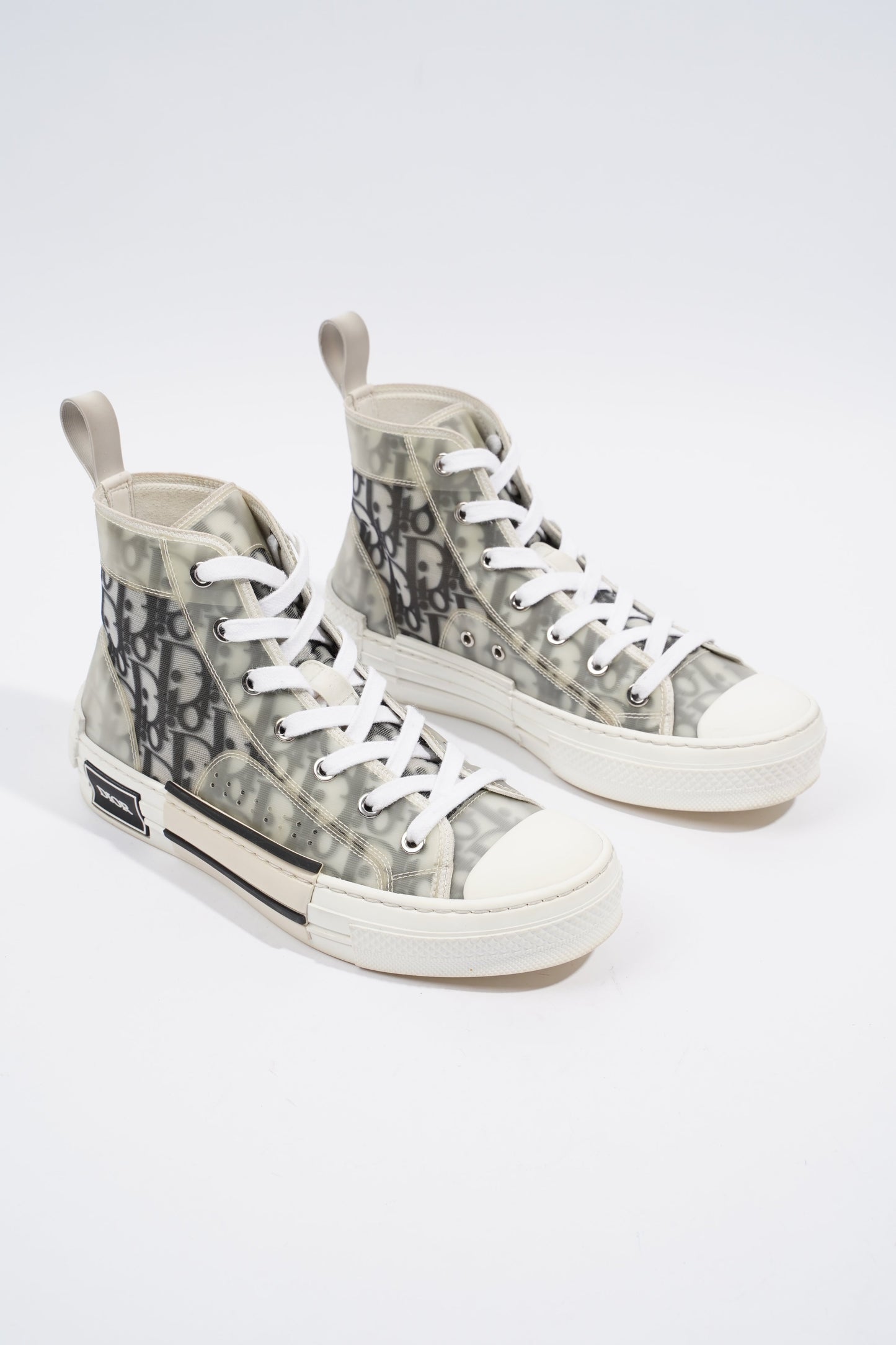 Christian Dior B23 Hightops White / Black Oblique Rubber EU 37.5 UK 4.5