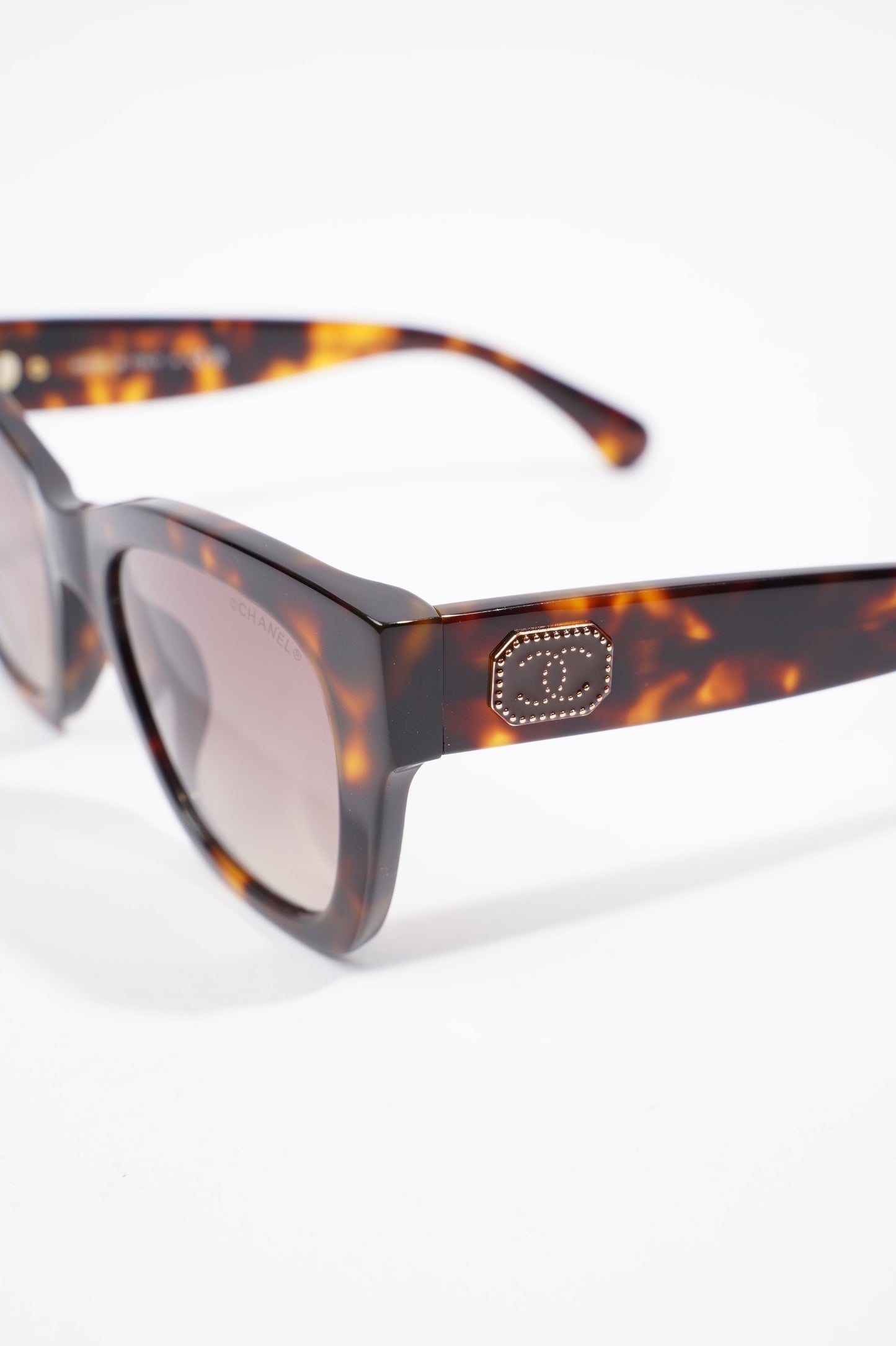 Chanel Square Sunglasses Tortoise Shell Acetate 140