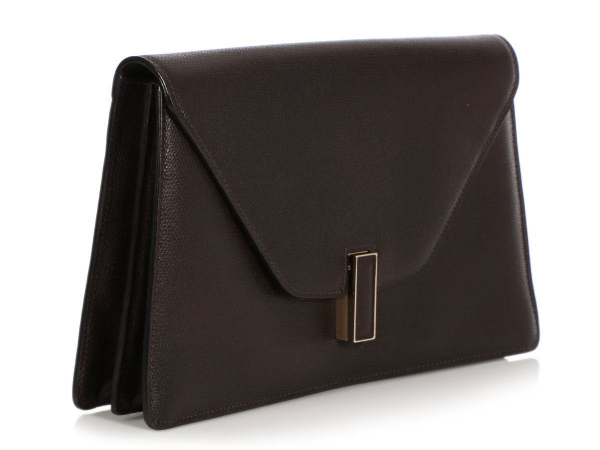 Valextra Dark Brown Iside Clutch