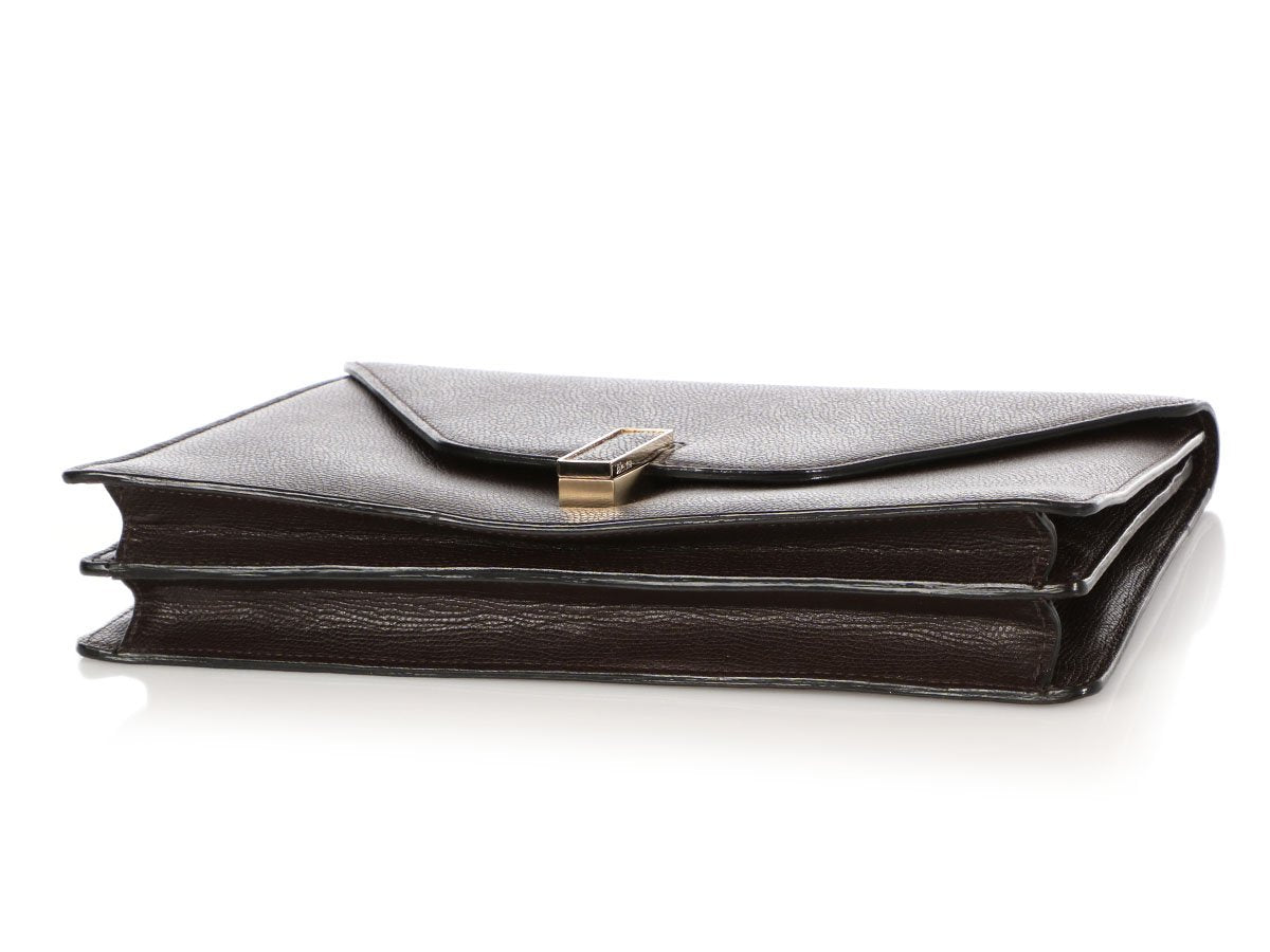 Valextra Dark Brown Iside Clutch
