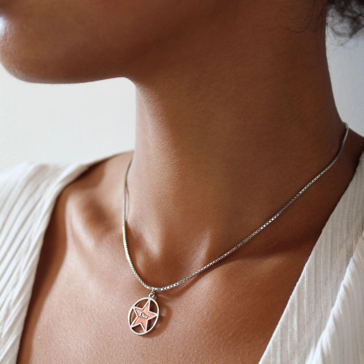 Vintage Dior Y2K Galliano Era Silver Plated Necklace