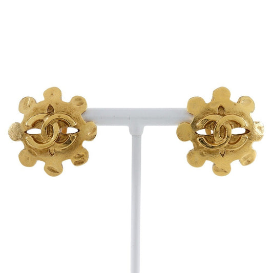 CHANEL Earring Plated Gold gold vintage COCO Mark