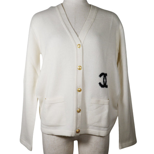 CHANEL cardigan P25866V01857 cashmere off white 05P COCO Mark 46