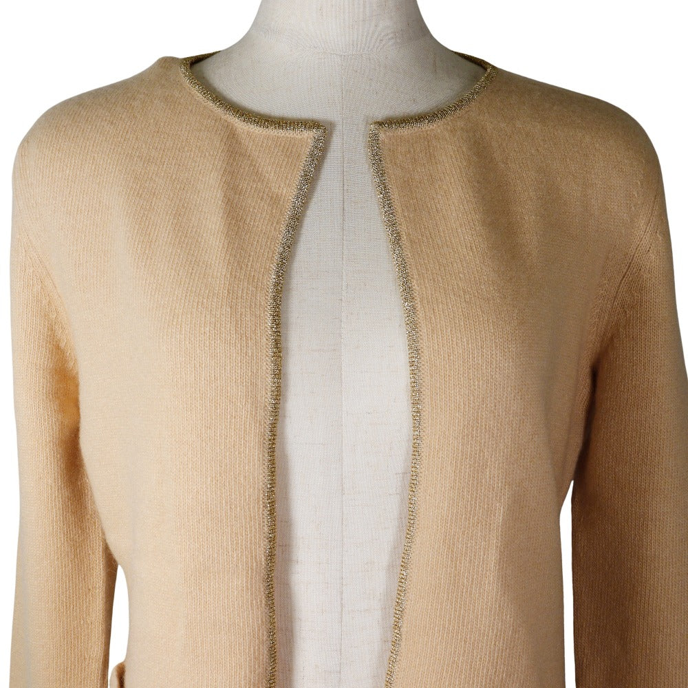 CHANEL cardigan P17019W02730 Cashmere, Polyester Beige / gold 01C piping 40