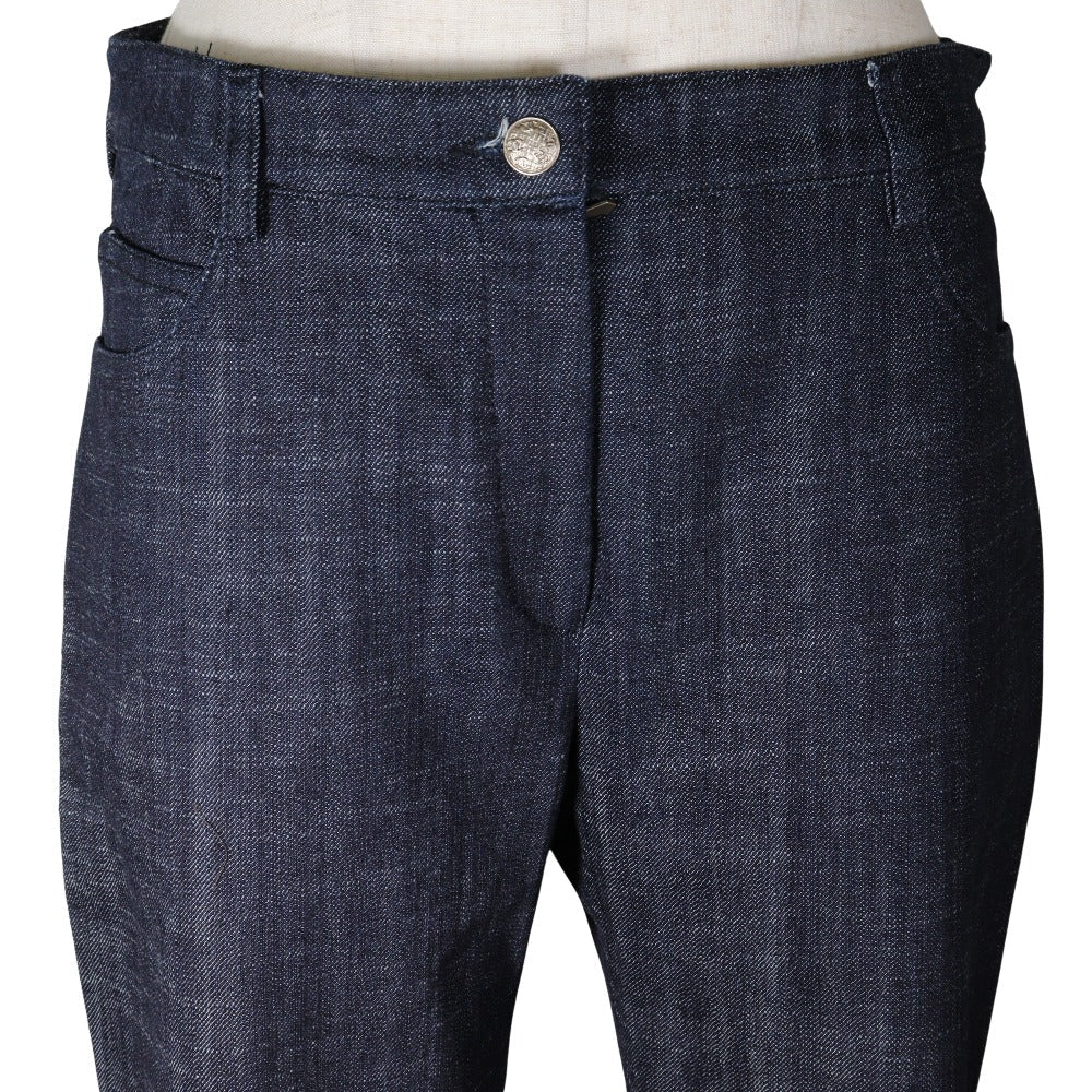 CHANEL Denim pants P25298V16033 cotton Indigo 05C Wappen 42