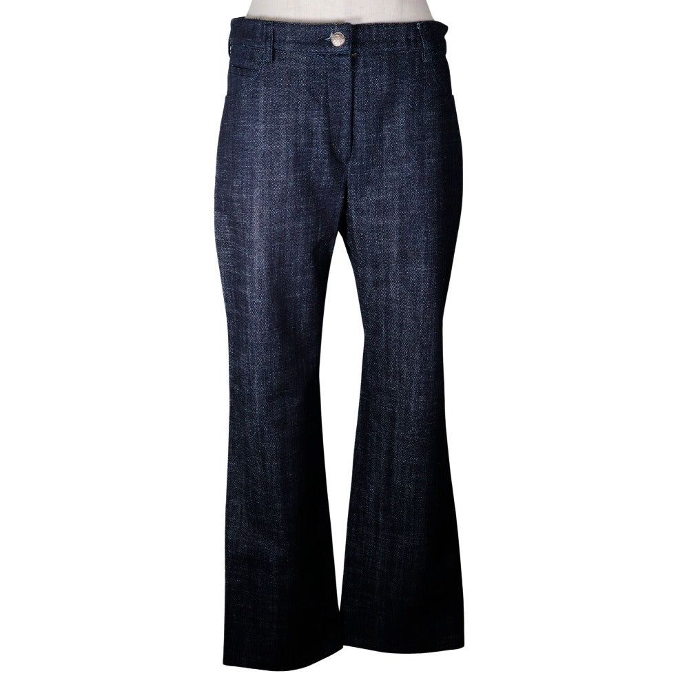 CHANEL Denim pants P25298V16033 cotton Indigo 05C Wappen 42