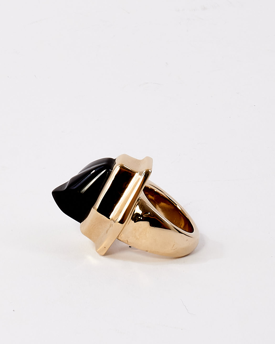 Balenciaga Black & Gold Ring - 5.5