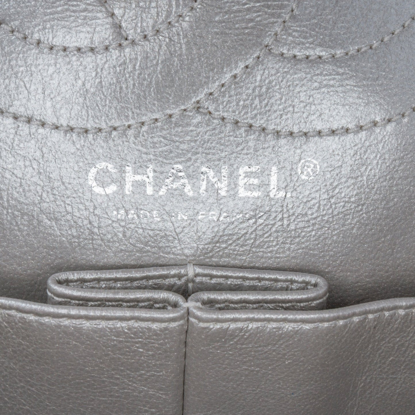 Silver Chanel Reissue 2.55 Aged Calfskin Double Flap 226 Shoulder Bag