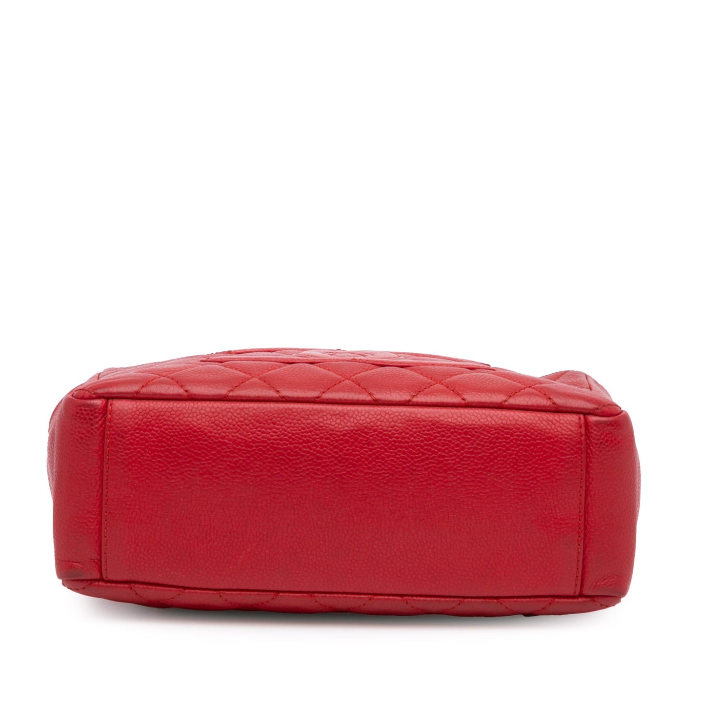 Red Chanel Caviar Petite Shopping Tote
