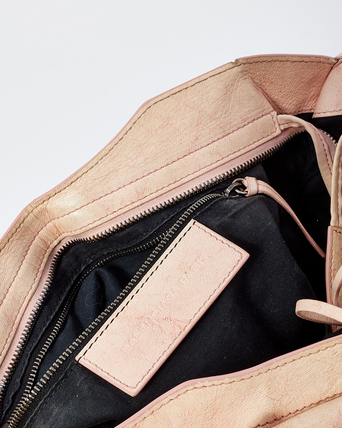 Balenciaga Pink Leather City Bag with Hammered Studs
