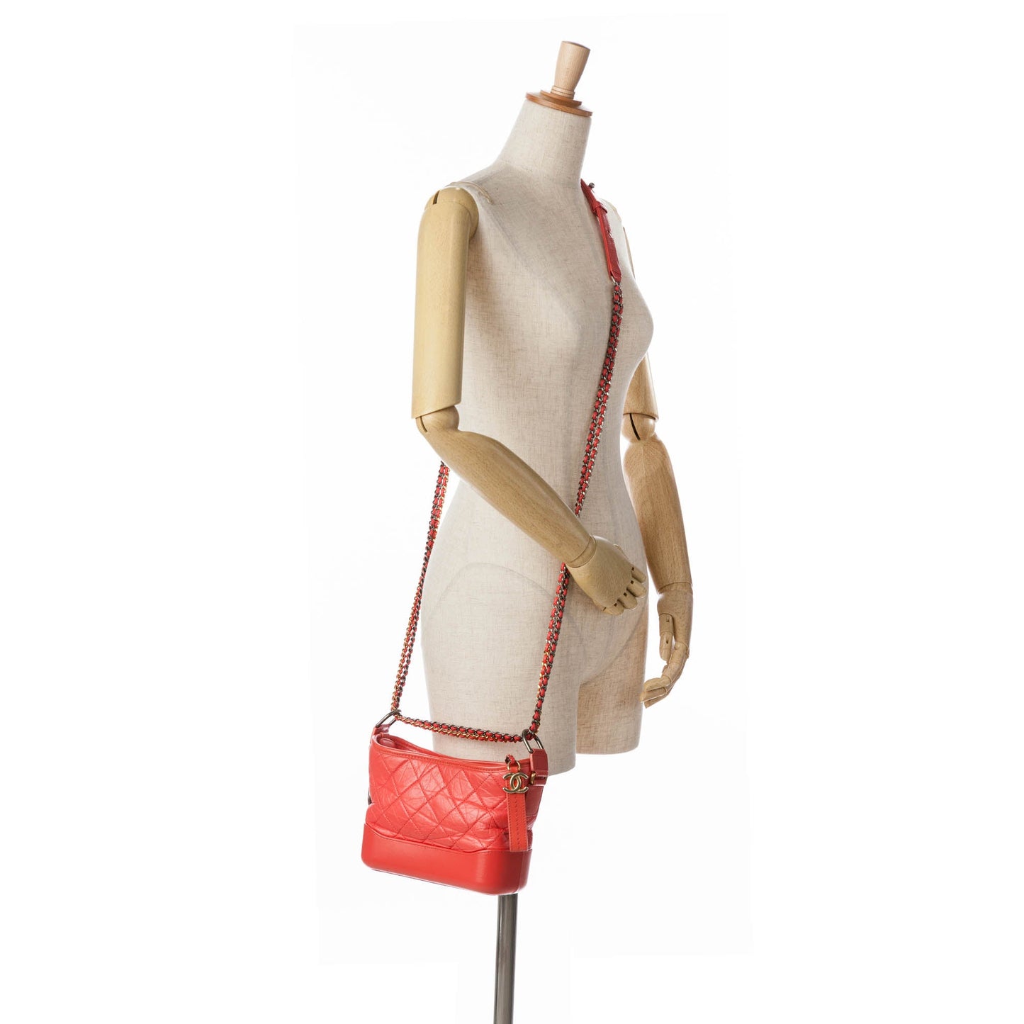 Red Chanel Small Aged Calfskin Gabrielle Crossbody