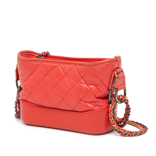 Red Chanel Small Aged Calfskin Gabrielle Crossbody