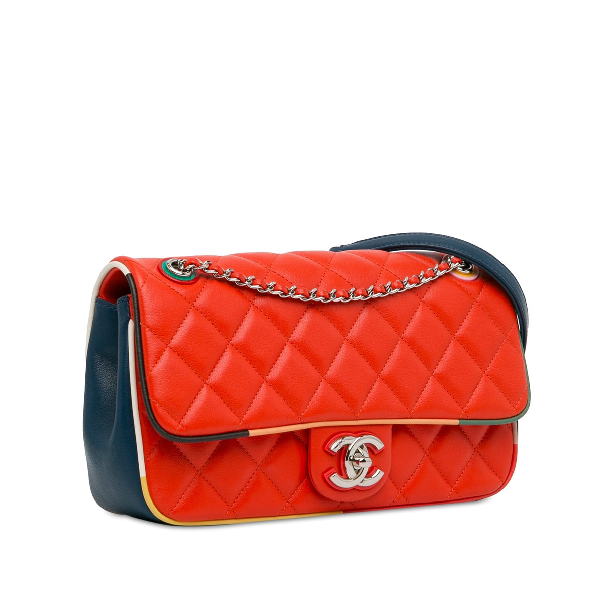 CHANEL Medium Quilted Lambskin Cuba Color Flap Red