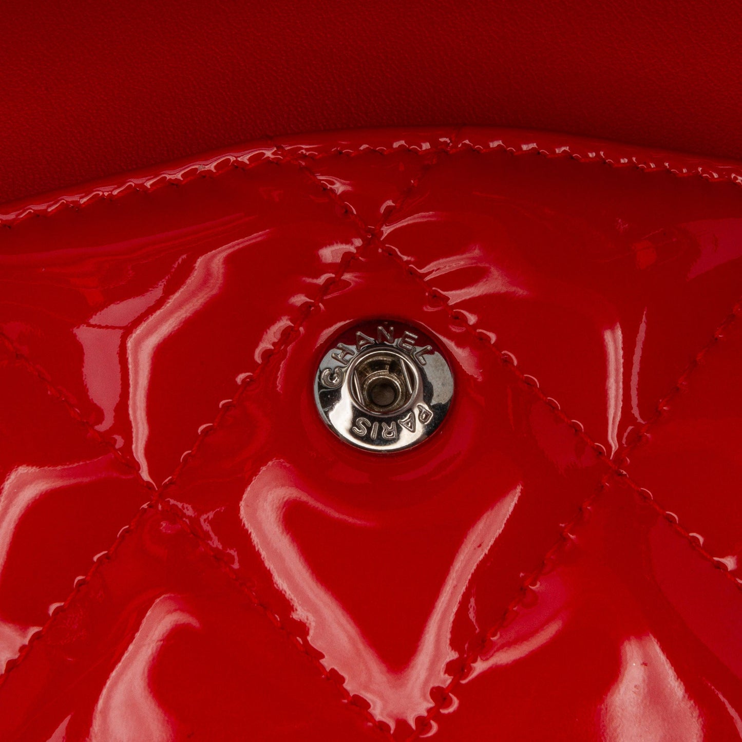 Red Chanel Jumbo Classic Patent Double Flap Shoulder Bag