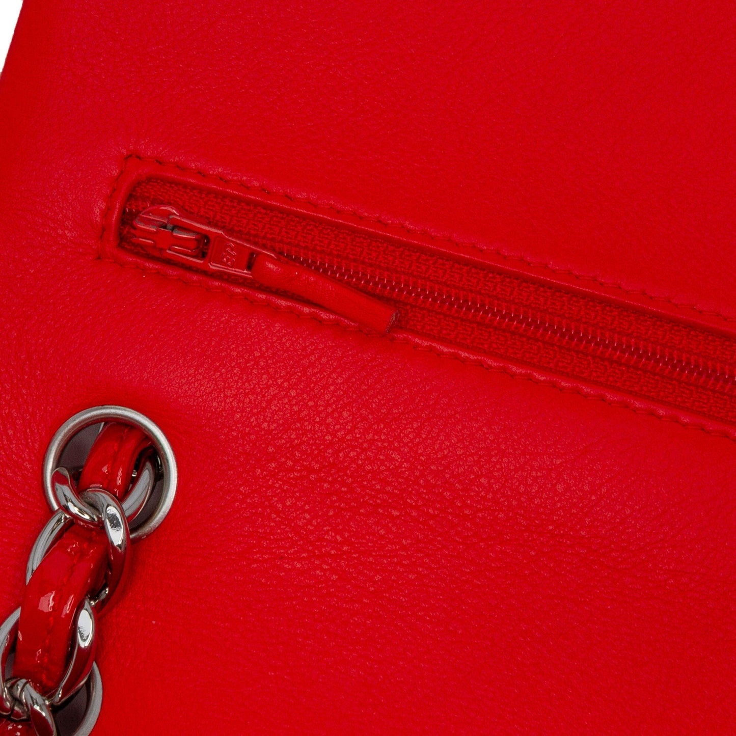 Red Chanel Jumbo Classic Patent Double Flap Shoulder Bag