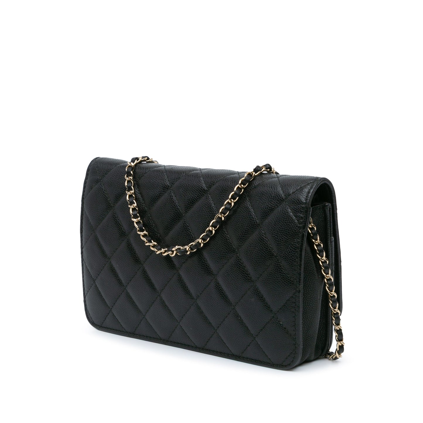 Black Chanel Quilted Caviar Golden Class Wallet On Chain Crossbody Bag