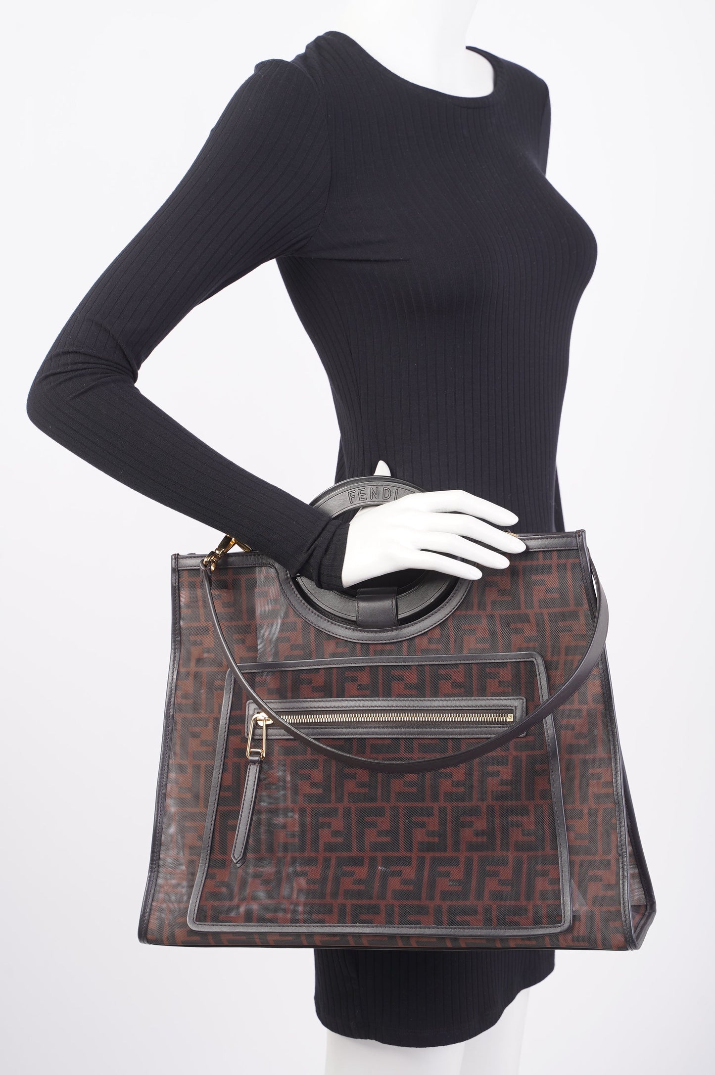 Fendi Runaway Tote Zucca Mesh Monogram Large