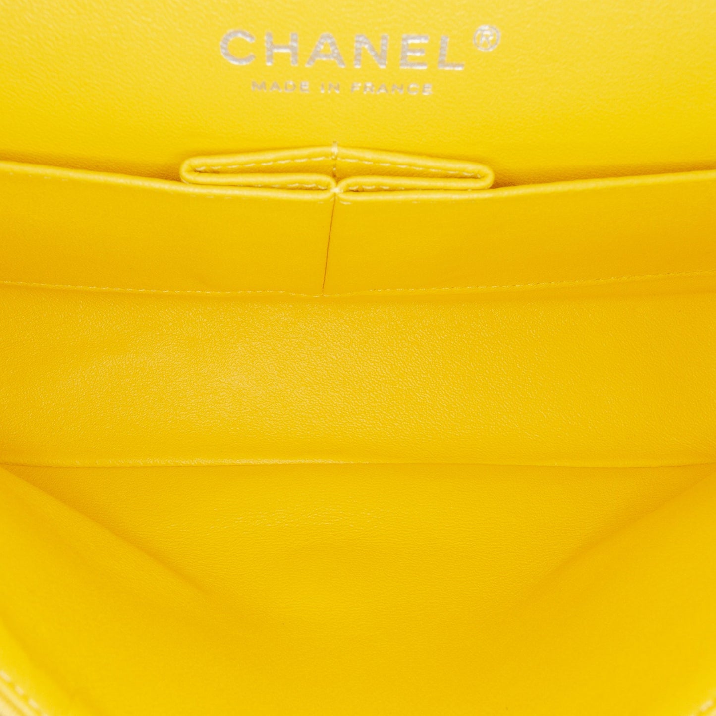 Yellow Chanel Medium Classic Jersey Double Flap Shoulder Bag