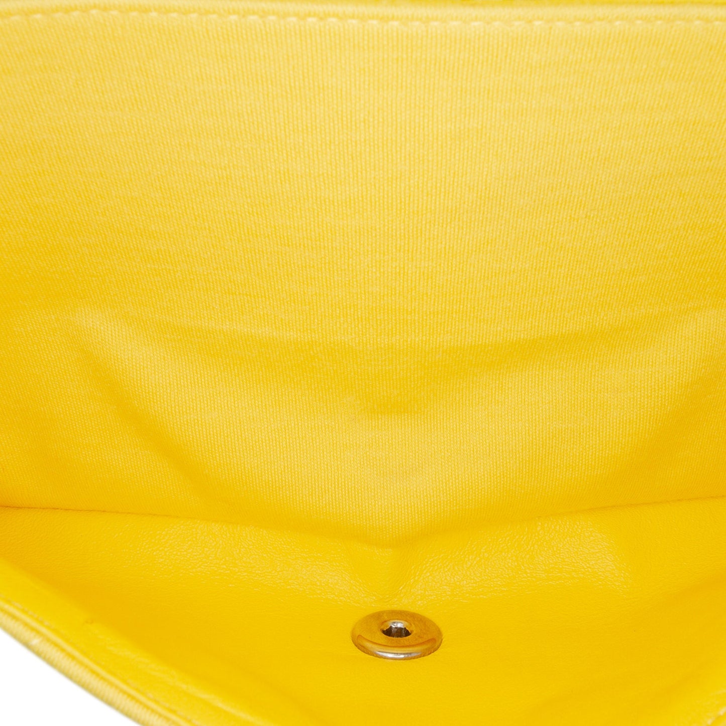 Yellow Chanel Medium Classic Jersey Double Flap Shoulder Bag