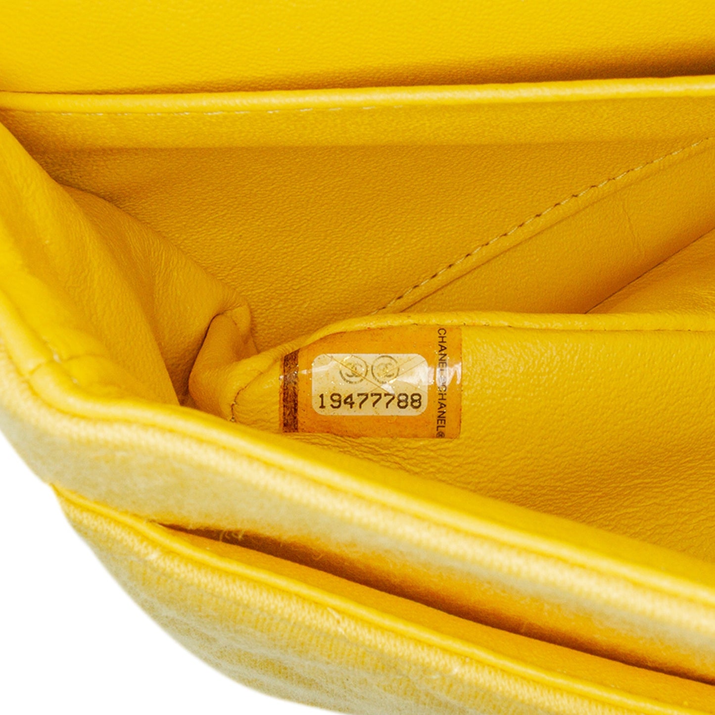Yellow Chanel Medium Classic Jersey Double Flap Shoulder Bag