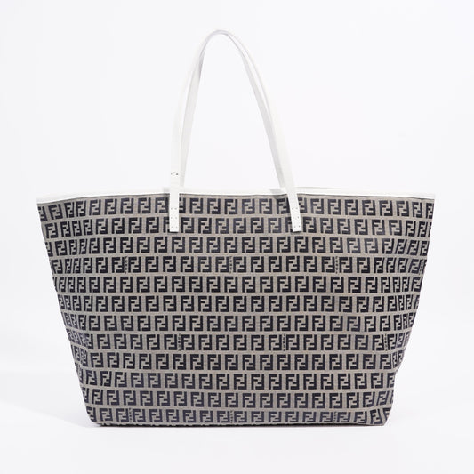 Fendi Zucchino Tote Bag Beige / Black Canvas