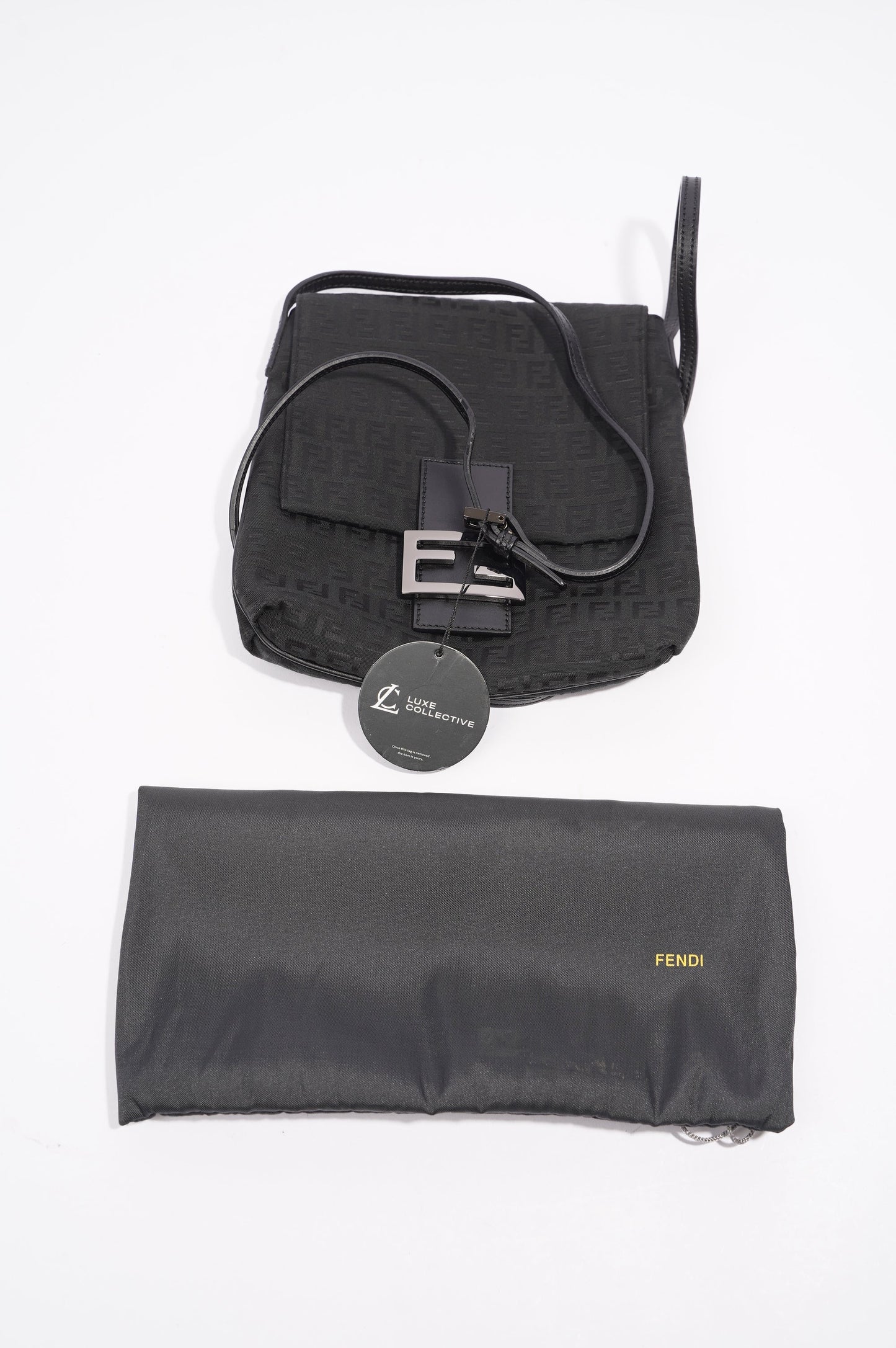 Fendi Zucchino Crossbody Black Canvas