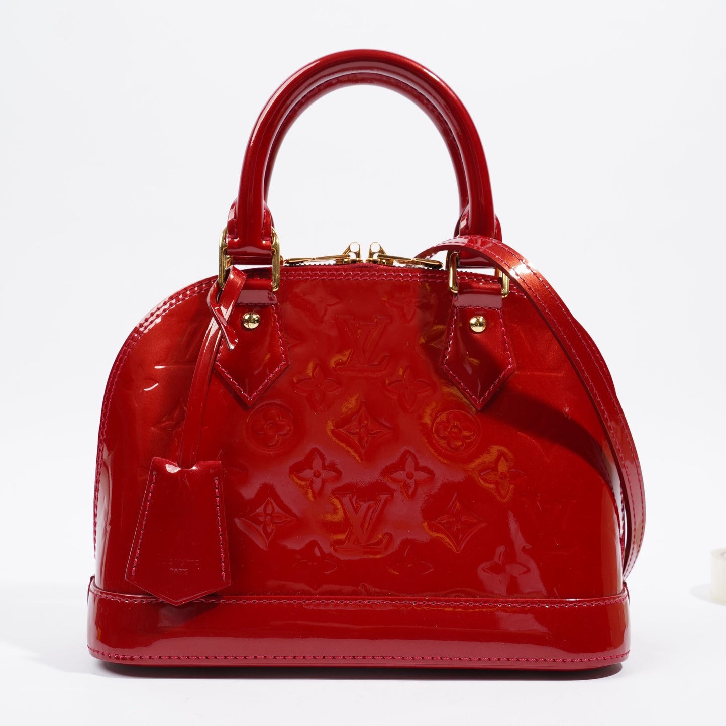 Louis Vuitton Alma BB Vernis Shoulder Bag Pomme D'Amour Vernis Leather BB