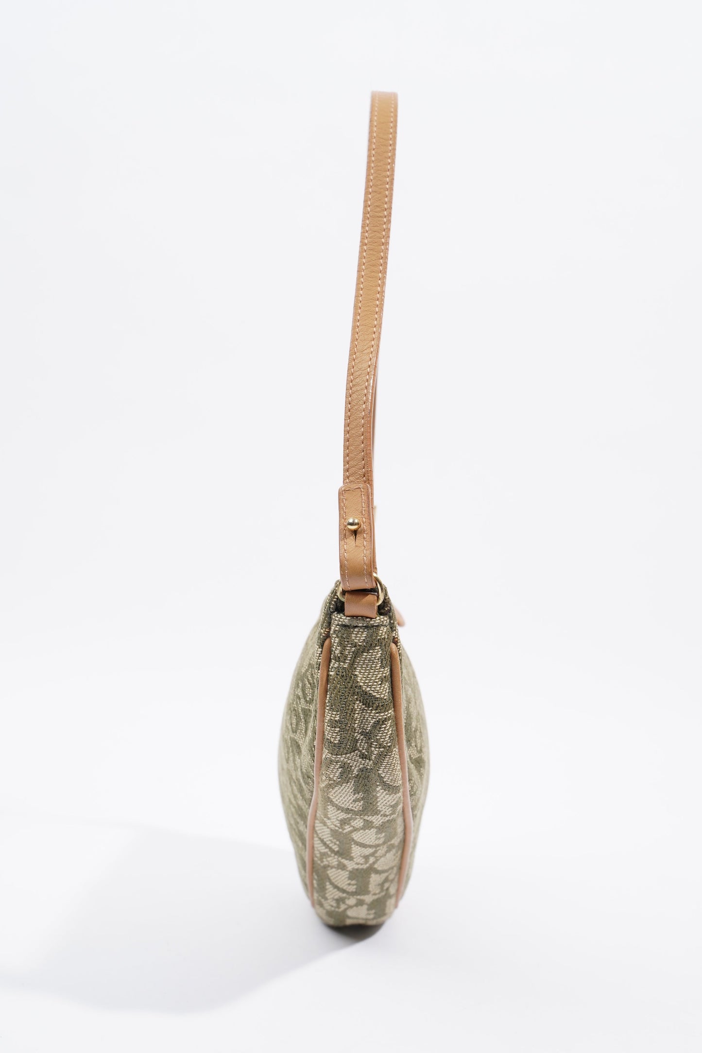 Christian Dior Saddle Bag Khaki / Brown Canvas Mini