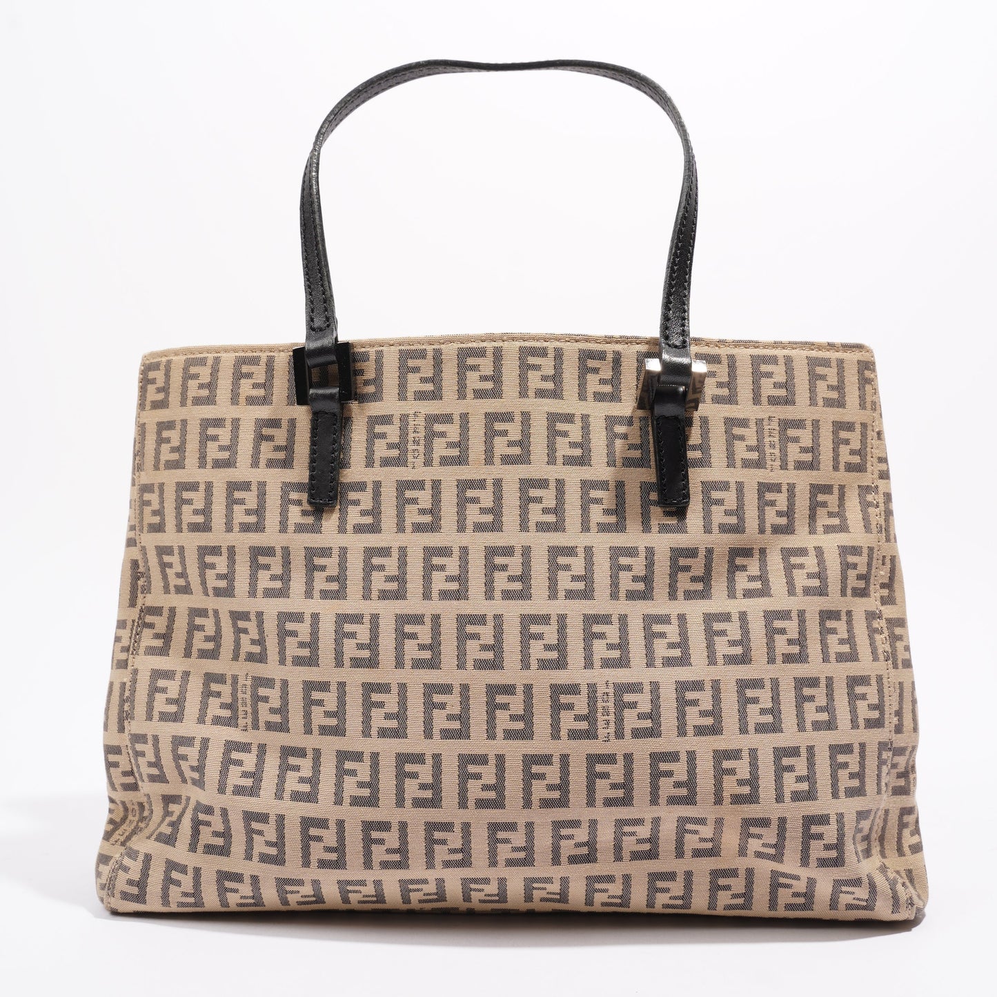 Fendi 2 Way Tote Zucca Print / Beige / Grey Canvas Small