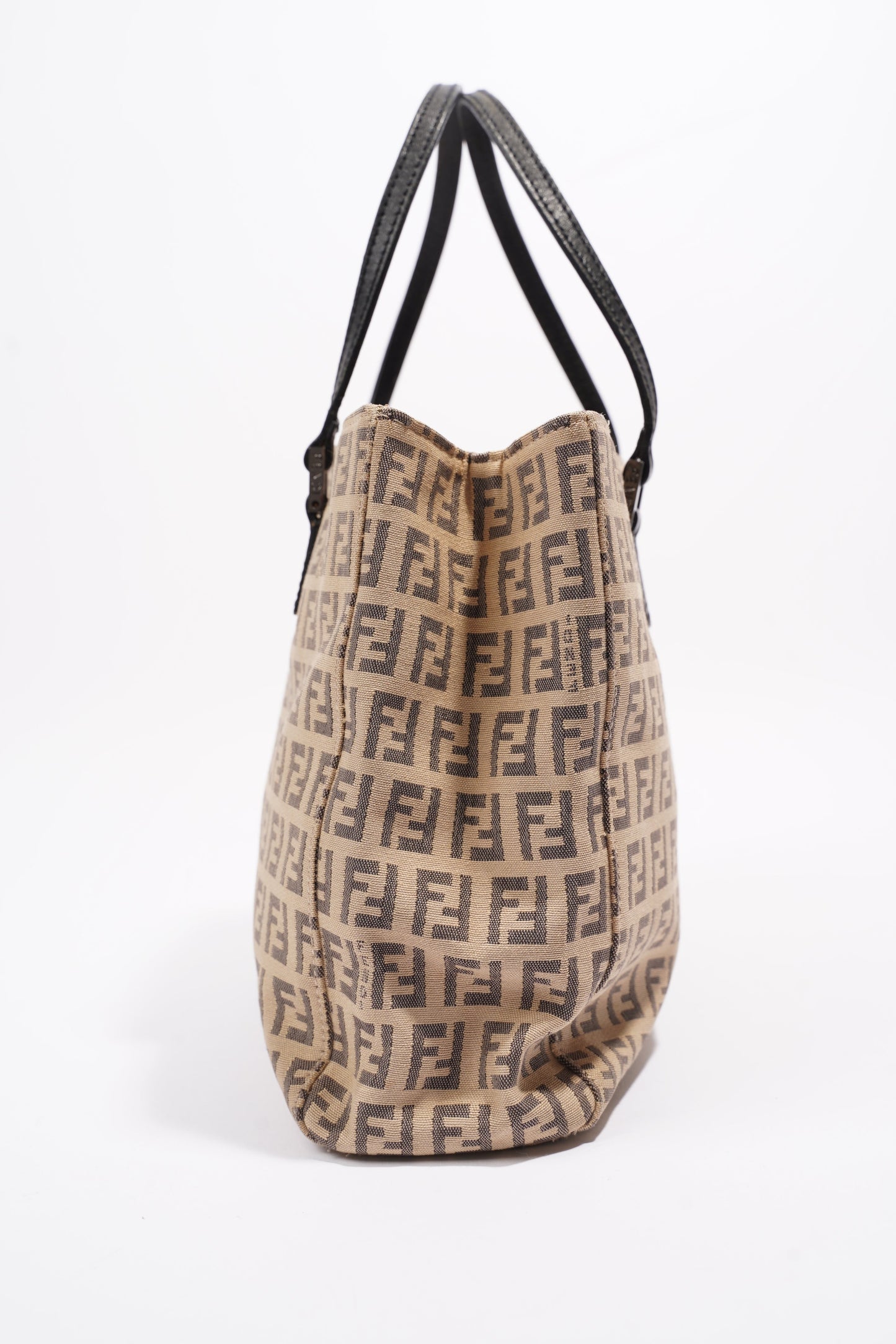 Fendi 2 Way Tote Zucca Print / Beige / Grey Canvas Small