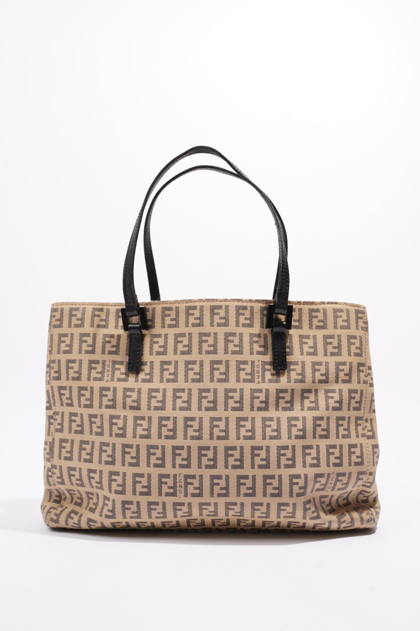 Fendi 2 Way Tote Zucca Print / Beige / Grey Canvas Small