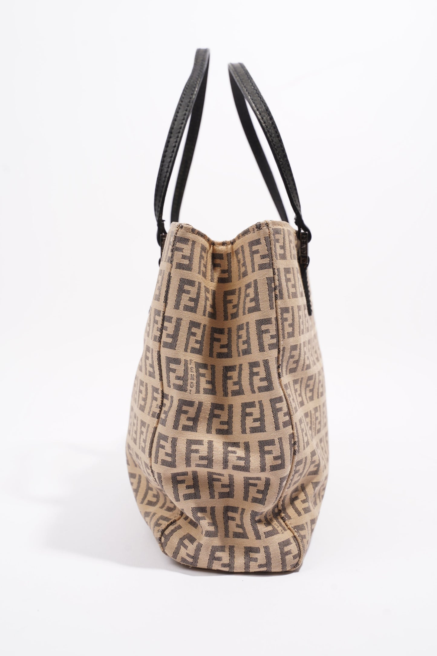 Fendi 2 Way Tote Zucca Print / Beige / Grey Canvas Small