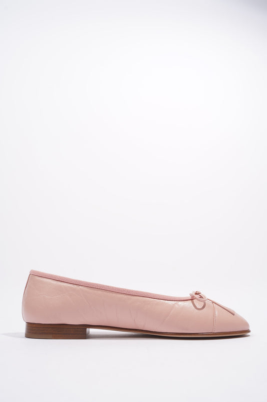 Chanel CC Ballet Flats Pink Leather EU 37 UK 4