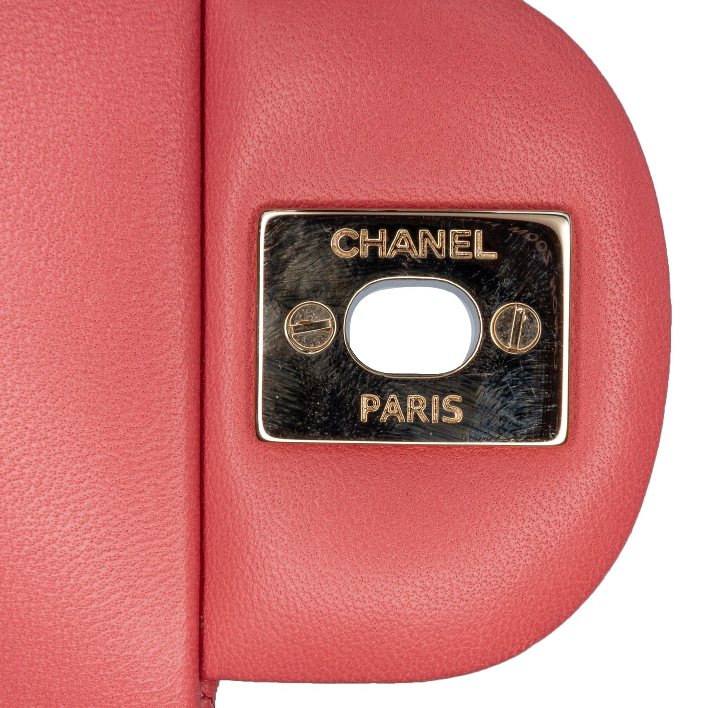 Pink Chanel Medium Lambskin Valentine Heart Charms Single Flap Shoulder Bag