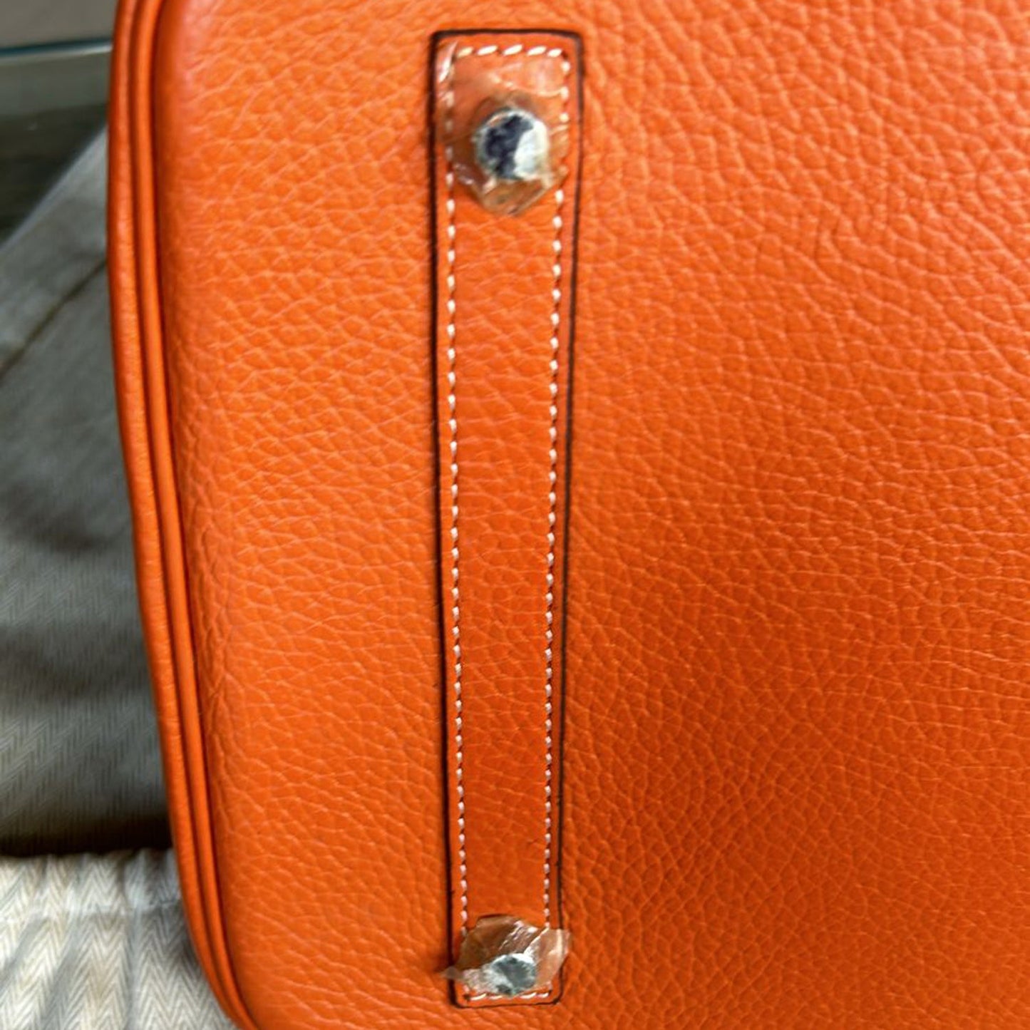 Hermes Orange Clemence Leather Birkin 40